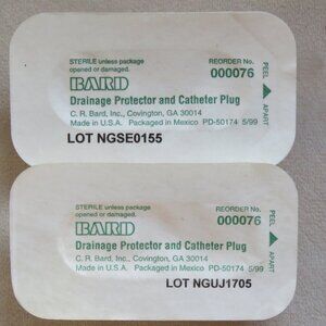 NEW - Lot 2 BARD Drainage Protector and Catheter Plugs Reorder No. 000076